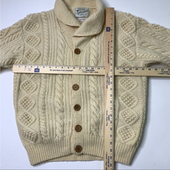 Men’s Vintage Wool Fisherman Cable Knit Cardigan Sweater - Picture 10 of 13